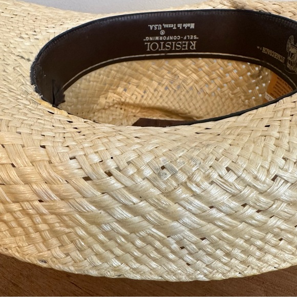 Resistol Stagecoach Western Cowboy Hat 6 3/4 Self Conforming Straw Tan USA Texas - Picture 14 of 16